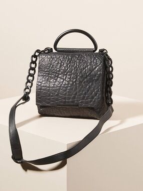 Anthropologie x Daniella Lehavi two-toned leather crossbody bag black and green